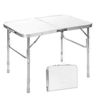 SUGIFT 26 in. H Rectangle Aluminum Folding Portable Outdoor Picnic Table SGFT88334