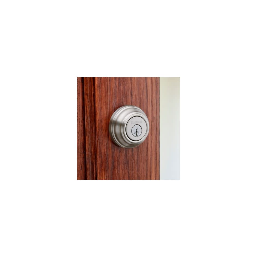 Kwikset SmartKey Door Deadbolt Satin Nickel Double Cylinder Round