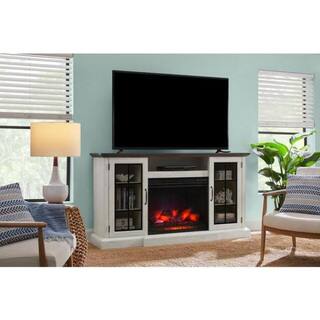 StyleWell Vinegate 67.75 in. W Freestanding Media Mantel Electric Fireplace TV Stand in Fairfax Oak 149032