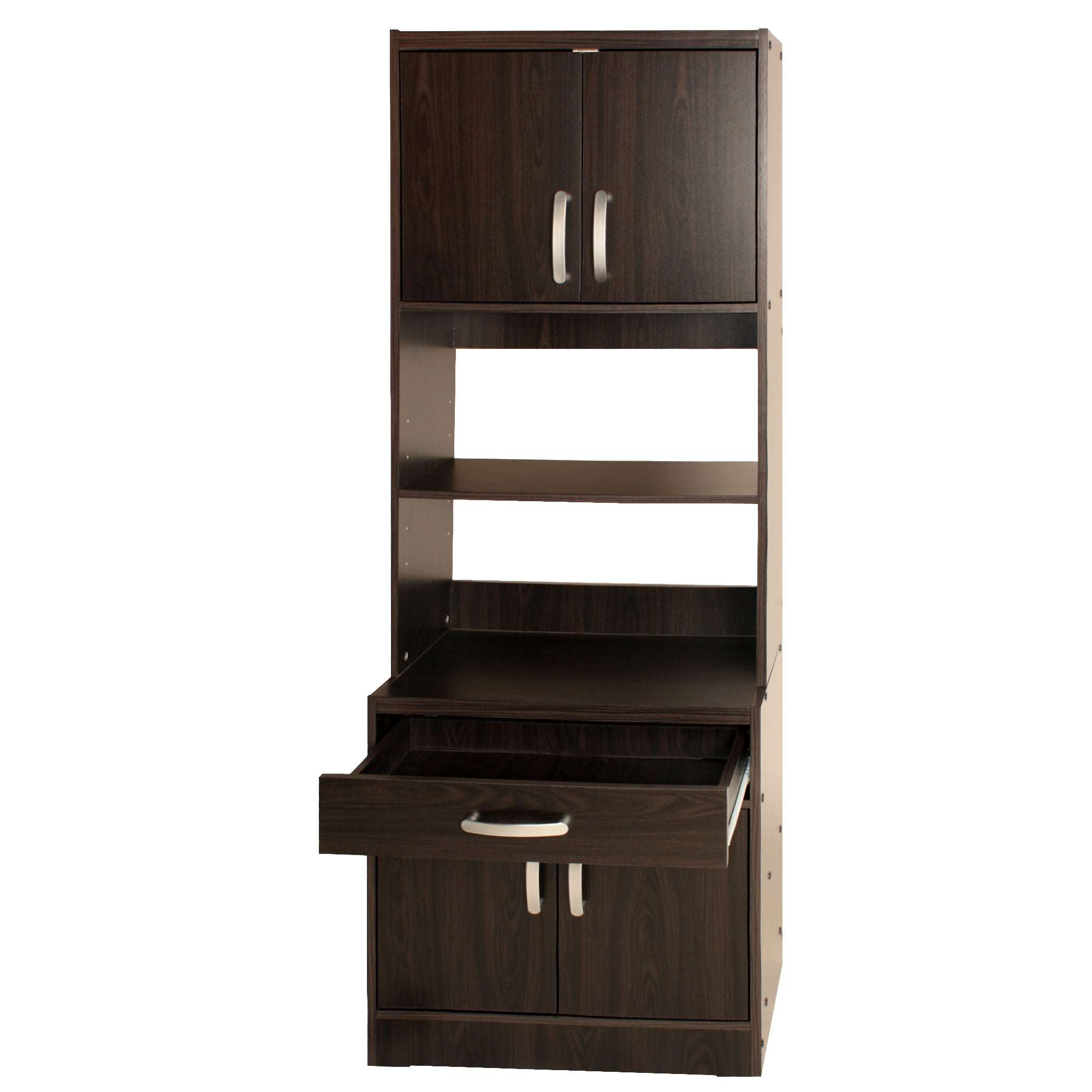 Better Home Products Shelby Tall Wooden Kitchen Pantry in Tobacco