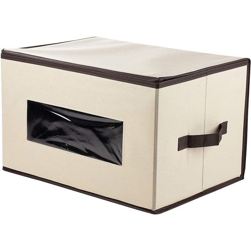 Foldable Storage Bins， Fabric Cubes (Cream， 16.2 x 10 x 12 in， 3 Pack)