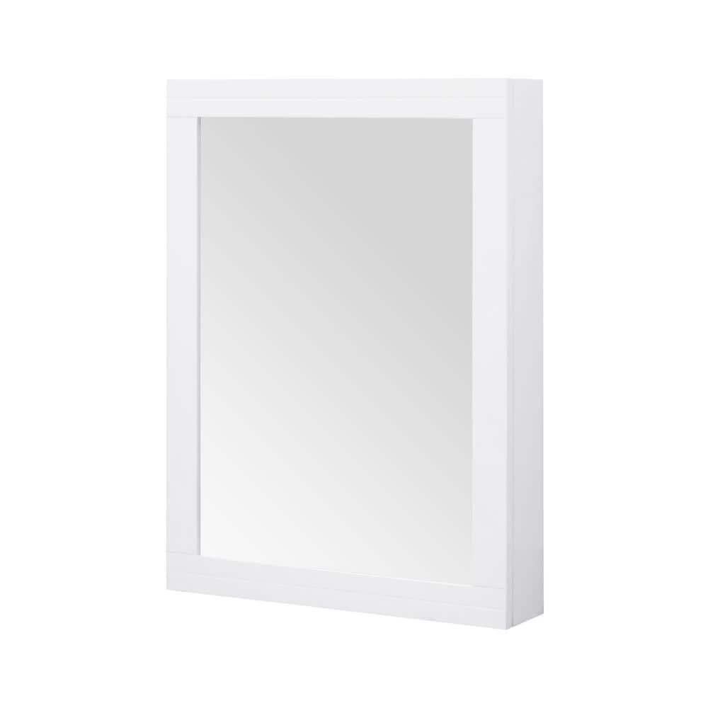 Home Decorators Collection Sturgess 24 in W x 32 in H Rectangular White Wood Framed Surface Mount Medicine Cabinet with Mirror