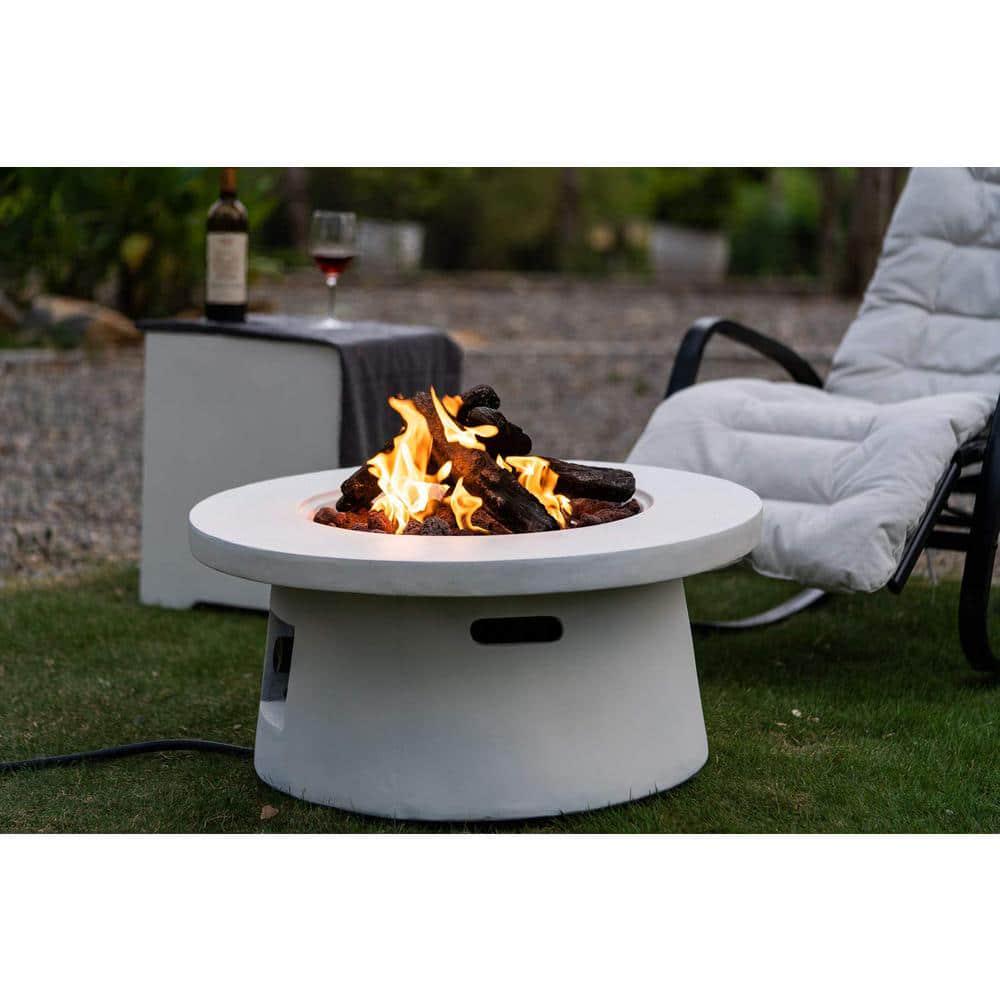 SUMOLULIFE 30 in 50000 BTU Round Propane Fire Pits Table with Free Lava Rocks