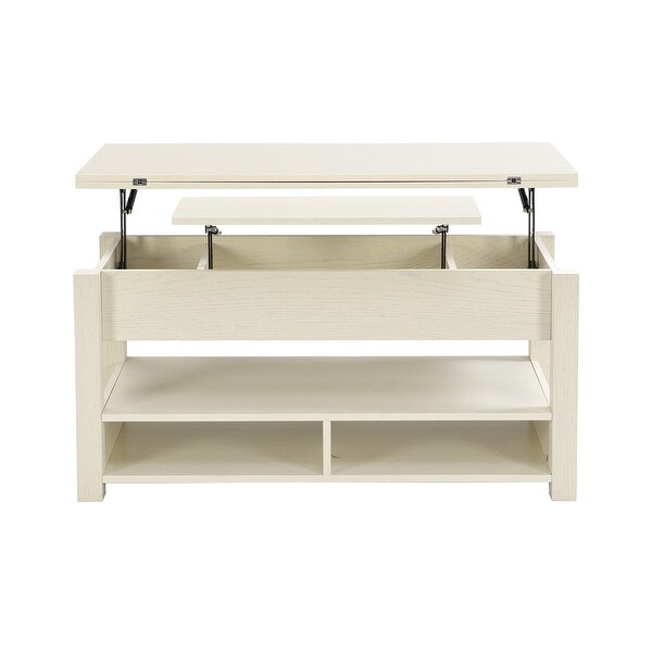 MultiFunctional Lift Top Coffee Table with Open Shelves