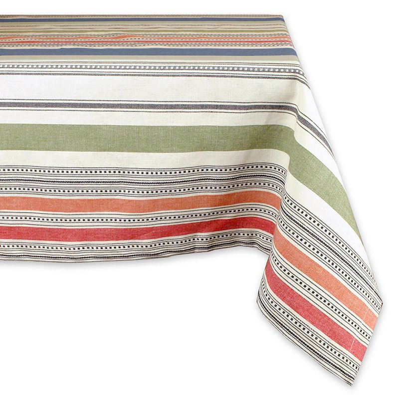 104 x 60 Subtle Colored Striped Rectangular Tablecloth