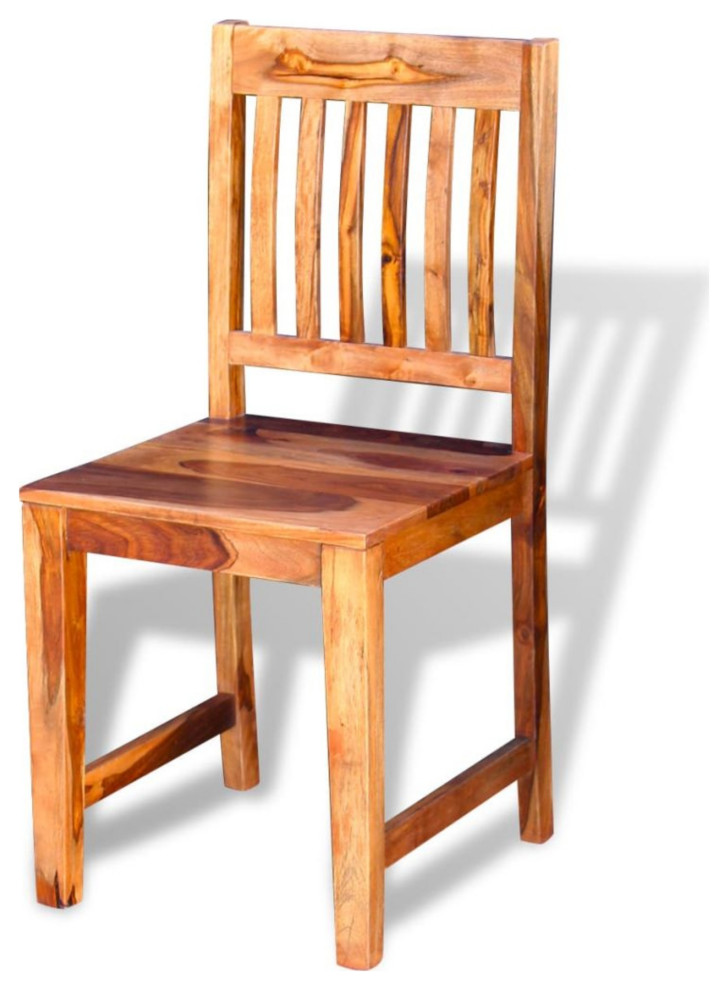 Vidaxl Dining Chairs 4 Piece Solid Sheesham Wood   Rustic   Dining Chairs   by vidaXL LLC  Houzz