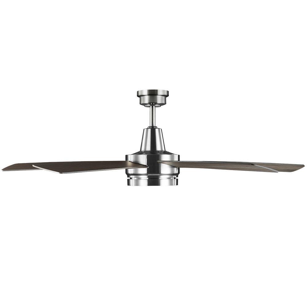 Hampton Bay Fanelee 54 in. White Color Changing LED Brushed Nickel Smart Ceiling Fan with Light Kit and Remote Powered by Hubspace 52133