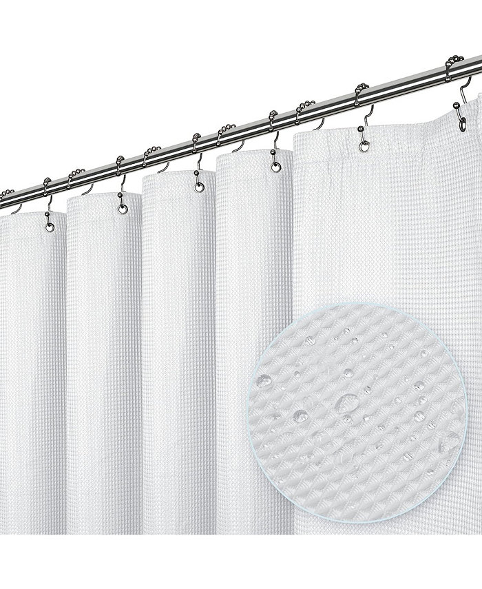 Liba Waffle Weave Fabric Shower Curtain