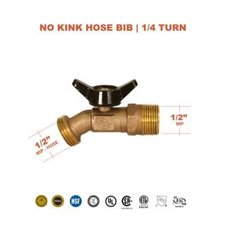 The Plumber's Choice 12 in. MIP Inlet x 34 in. MHT Outlet No Kink Multi-Turn Sillcock Hose Bibb Cast Brass 46835