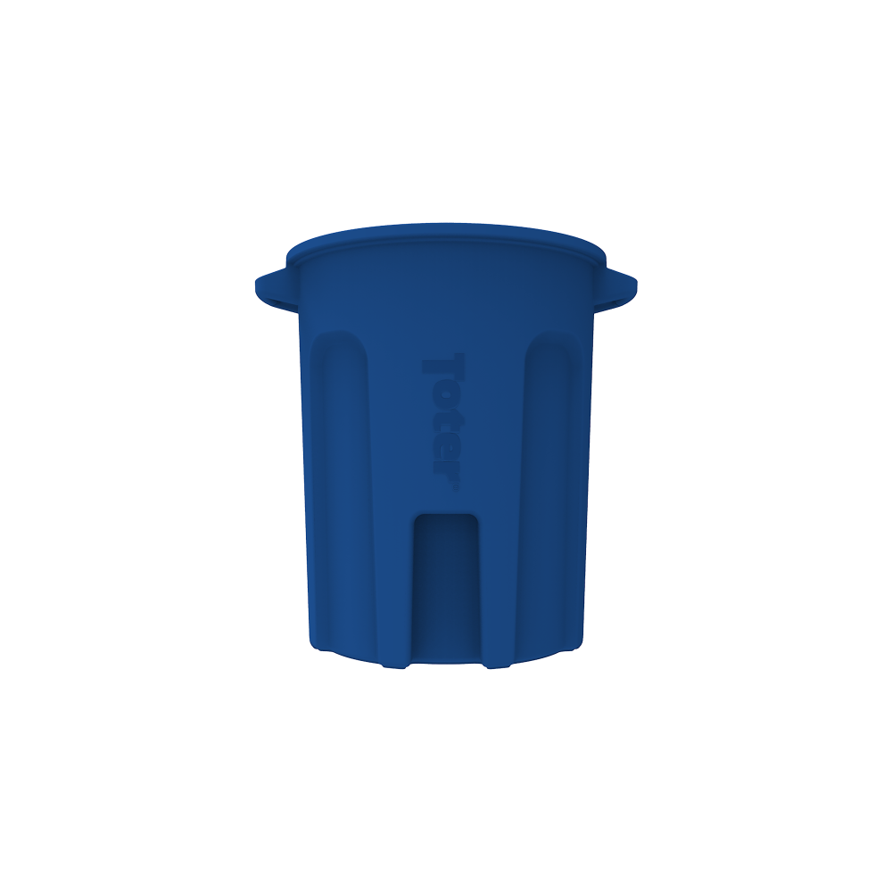 Toter 55 Gallon Round Trash Can with Lift Handle Blue