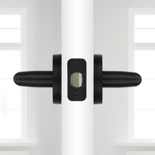 Kwikset Milan Matte Black Privacy BedBath Door Lever 730MILRDT5146ALRCS