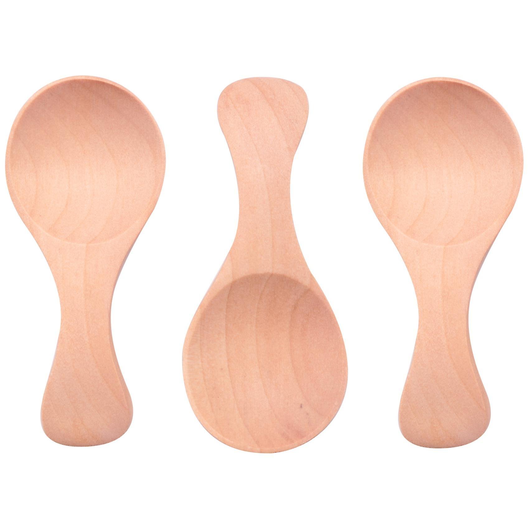 8pcs Small Wooden Salt Spoon Solid Wood Condiments Spoon Handmade Honey Teaspoon Seasoning Sugar Co