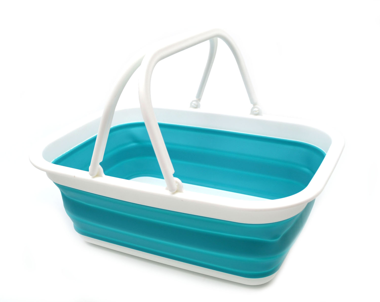 SAMMART 15.5L (4.1Gallon) Collapsible Tub with Handle - Portable Outdoor Picnic Basket / Crater - Foldable Shopping Bag - Space Saving Storage Container