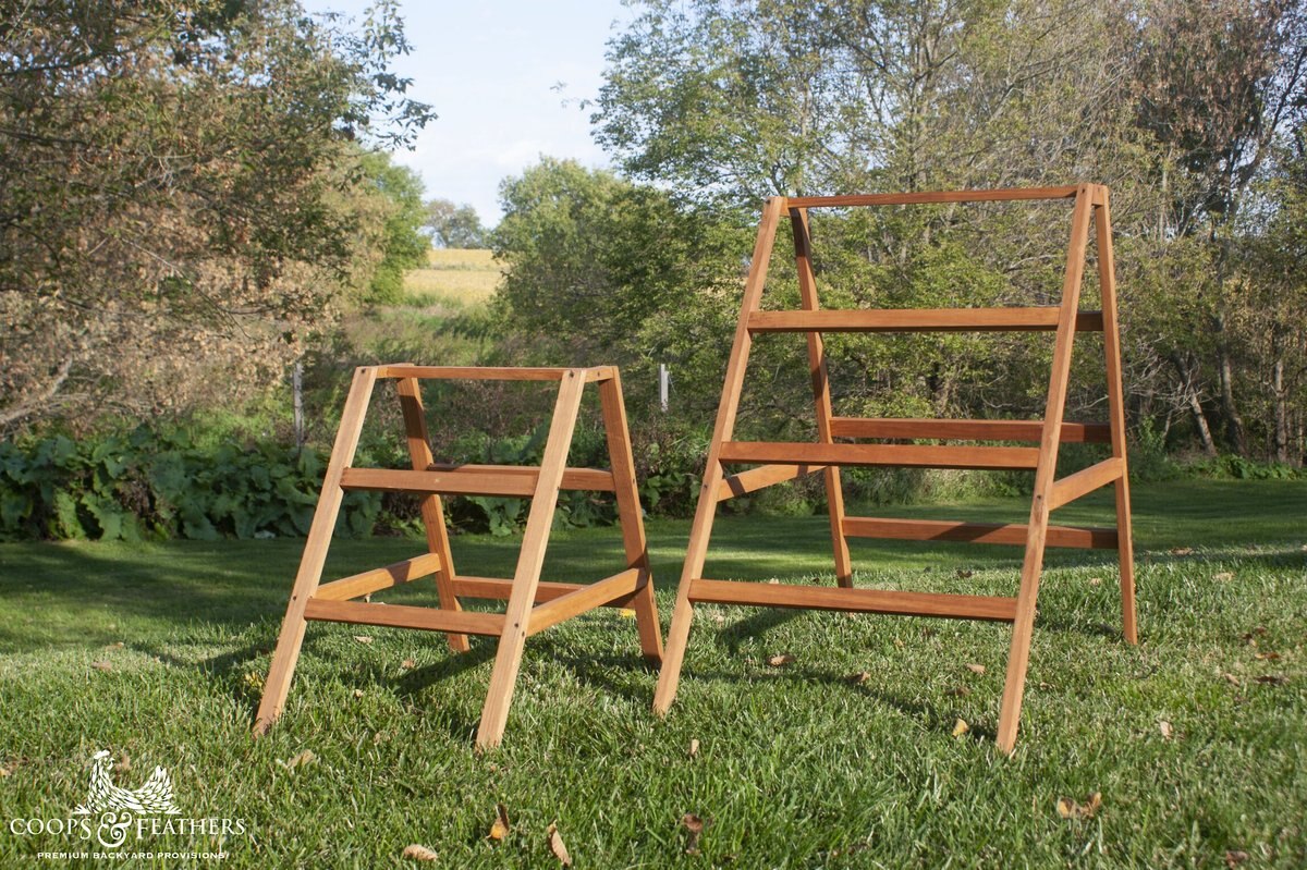 Coops and Feathers Poultry Portable A-Frame Hen Roosting Ladder