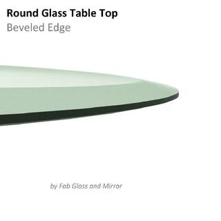 Fab Glass and Mirror 30 in. Clear Round Glass Table Top 14 in. Thickness Tempered Beveled Edge Polished 30RT6THBETE