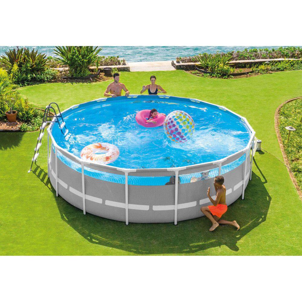 INTEX 16 ft. x 48 in. Clearview Prism Above Ground Swimming Pool with Pump Round 26729EH