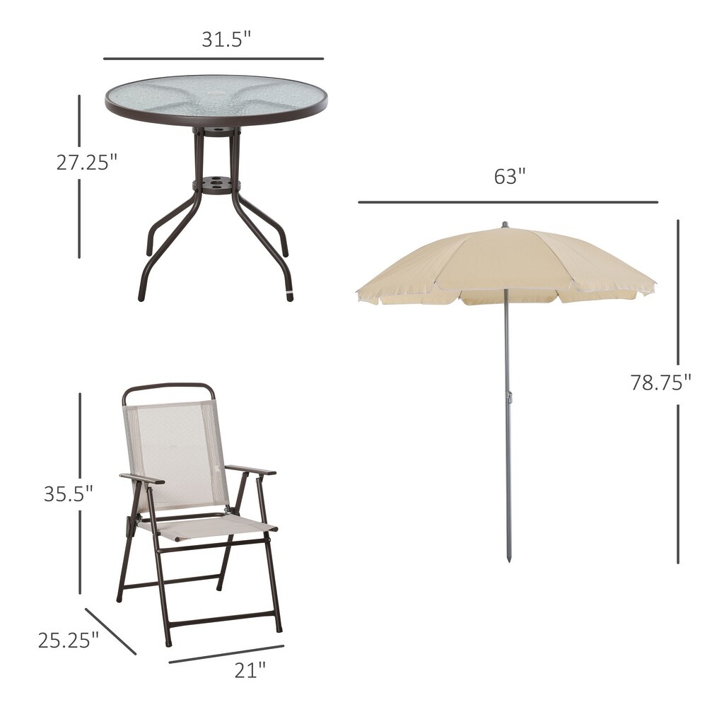 Outsunny 6 piece Patio Dining Furniture Set