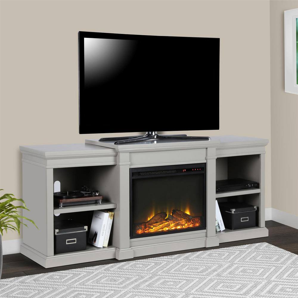 Ameriwood Home Paynes Gray Electric Fireplace 70 in. TV Stand HD51152