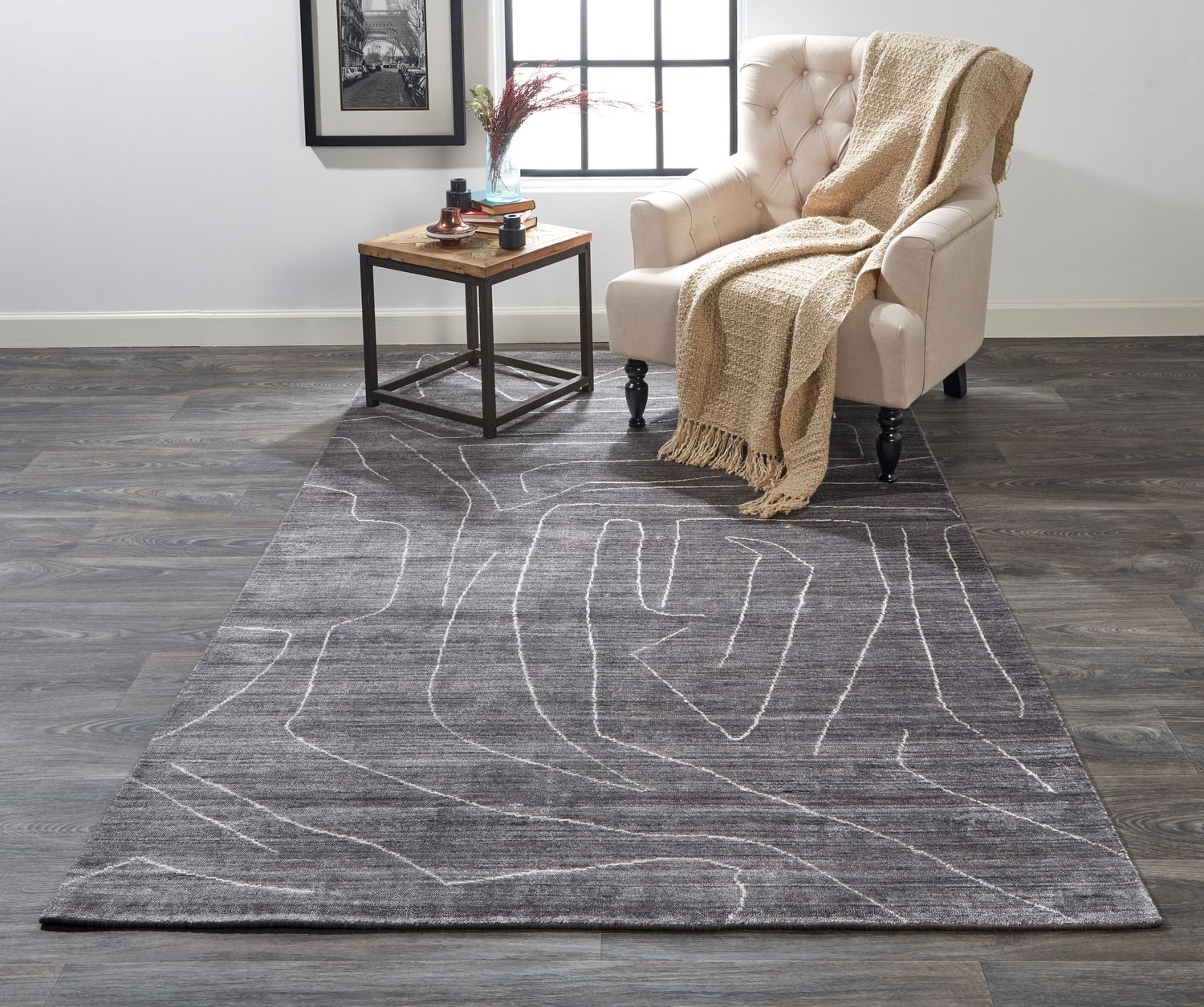 Miska Gray and Ivory Rug by BD Fine