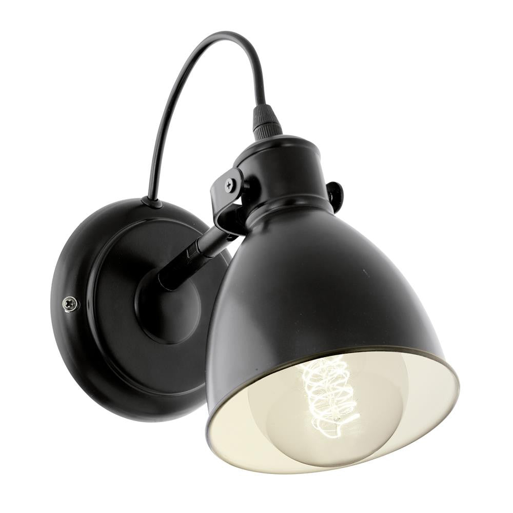 Eglo 49468 Priddy Vintage Black & White Inner 1 Lamp Wall Light