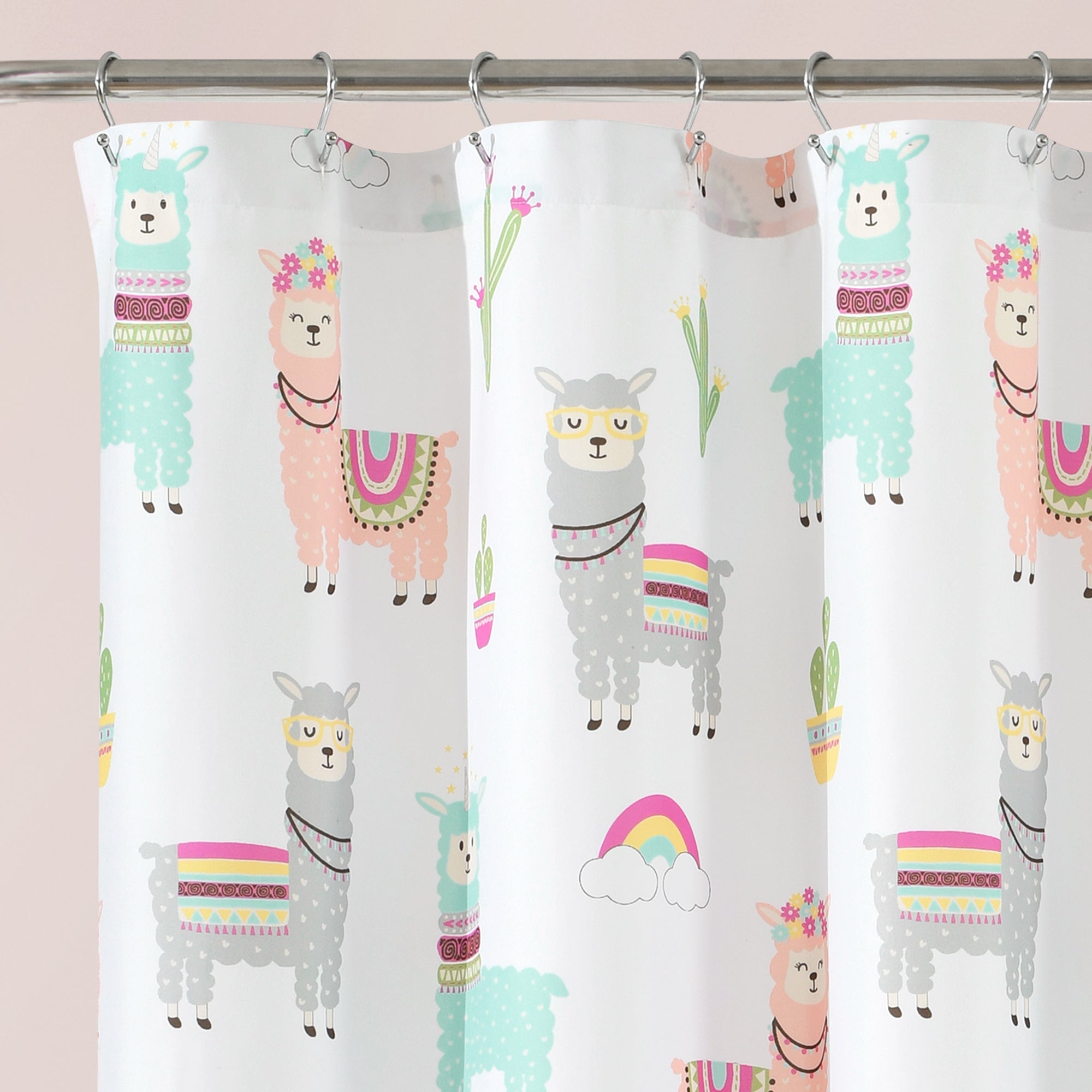 Southwest Llama Cactus Shower Curtain