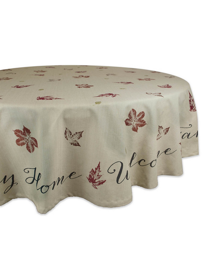 Design Imports Rustic Leaves Print Tablecloth