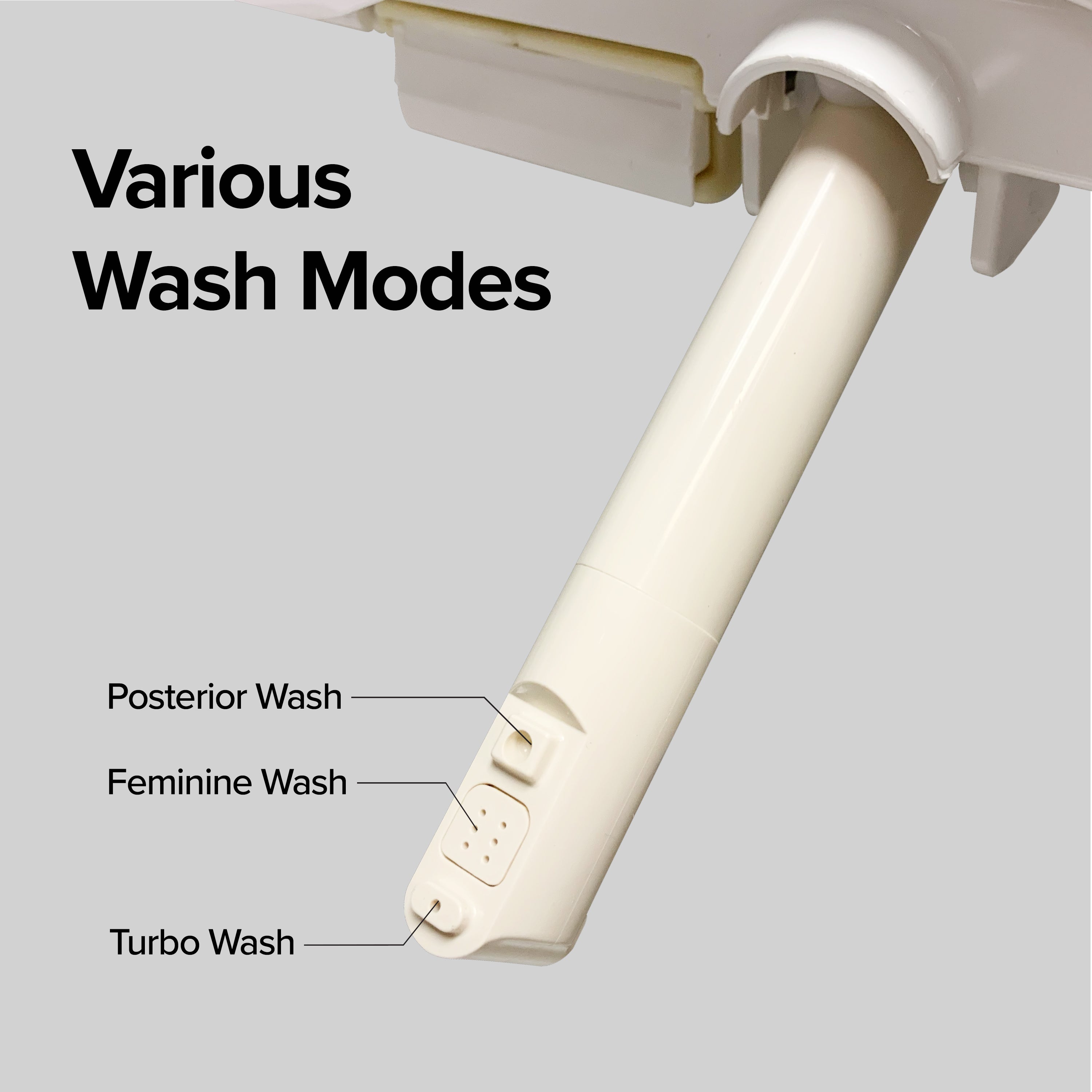 SmartBidet Electric Bidet Seat with Control Panel for Elongated Toilets in White