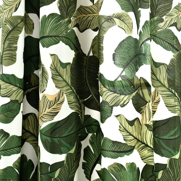 Set Of 2 Tropical Paradise Window Curtain Panels Green Lush D cor