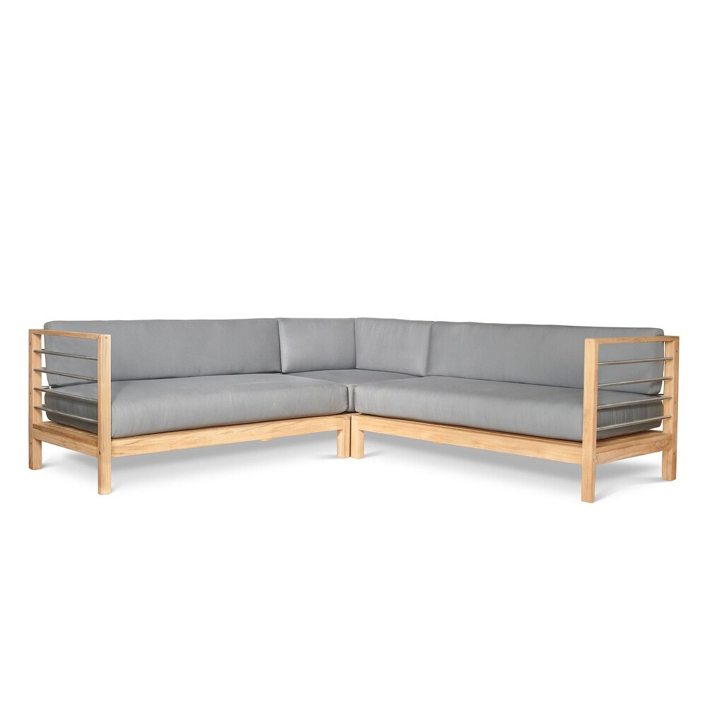 Leon Teak Outdoor Sectional Corner with Sunbrella Cushion