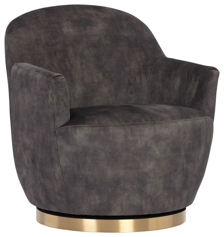 Sunpan Casey Swivel Lounge Chair   Nono Shitake   Contemporary   Armchairs And Accent Chairs   by Unlimited Furniture Group  Houzz