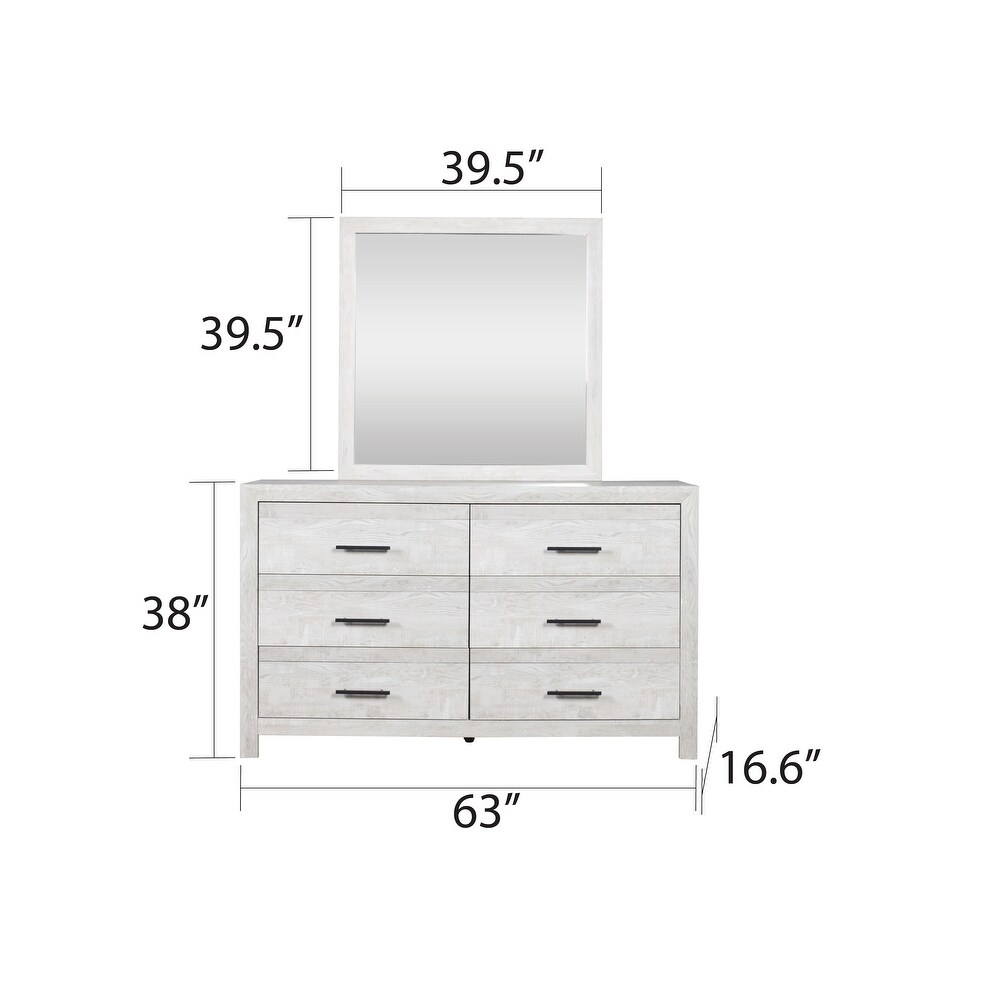 Denver Modern Style 4PC/5PC Bedroom Set Wood Finish Rustic Oak