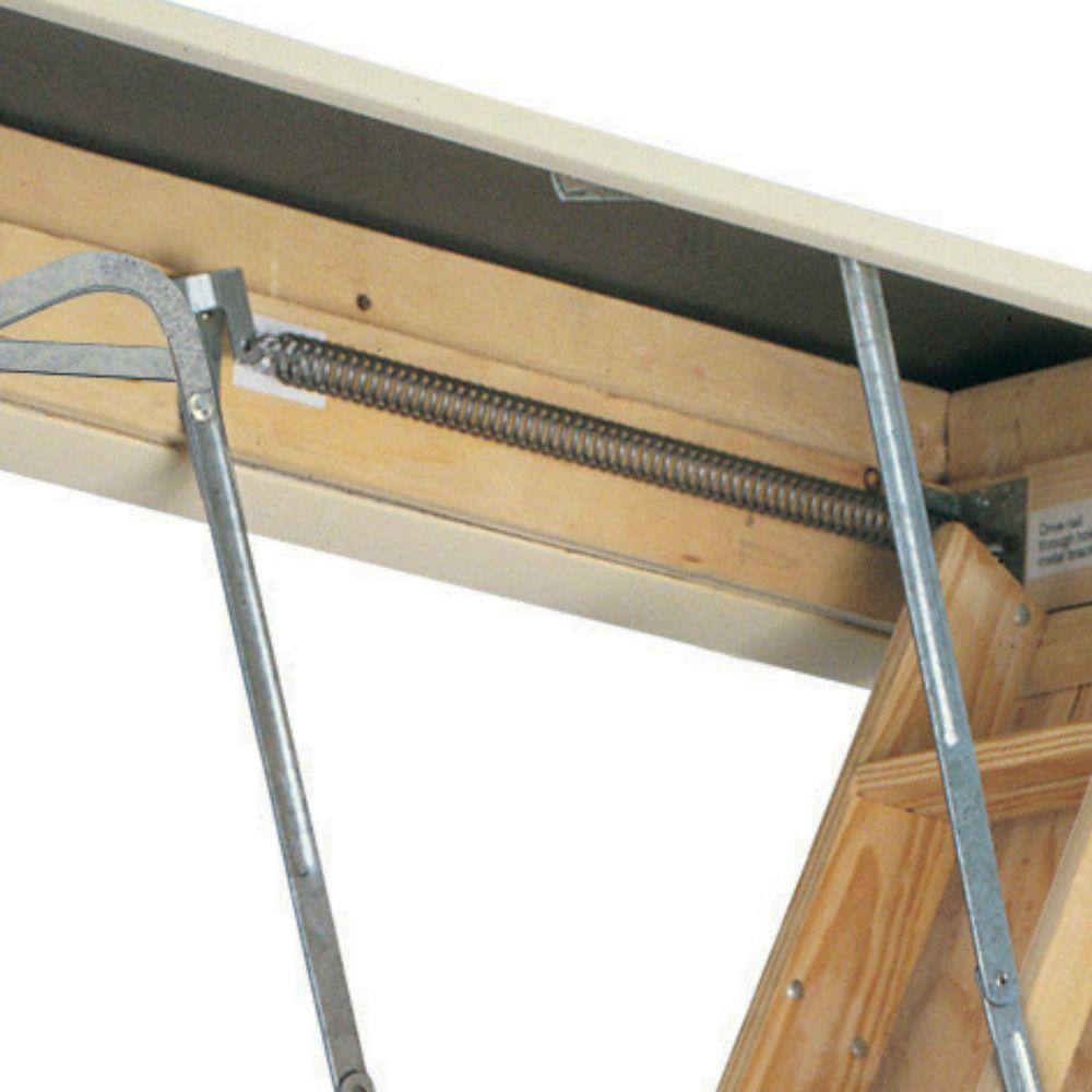 Werner 10 ft. 25 in. x 54 in. Wood Attic Ladder with 250 lb. Maximum Load Capacity W2510