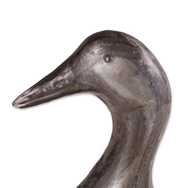 Iron Galvanized Duck Sculpture Gray Zingz amp Thingz