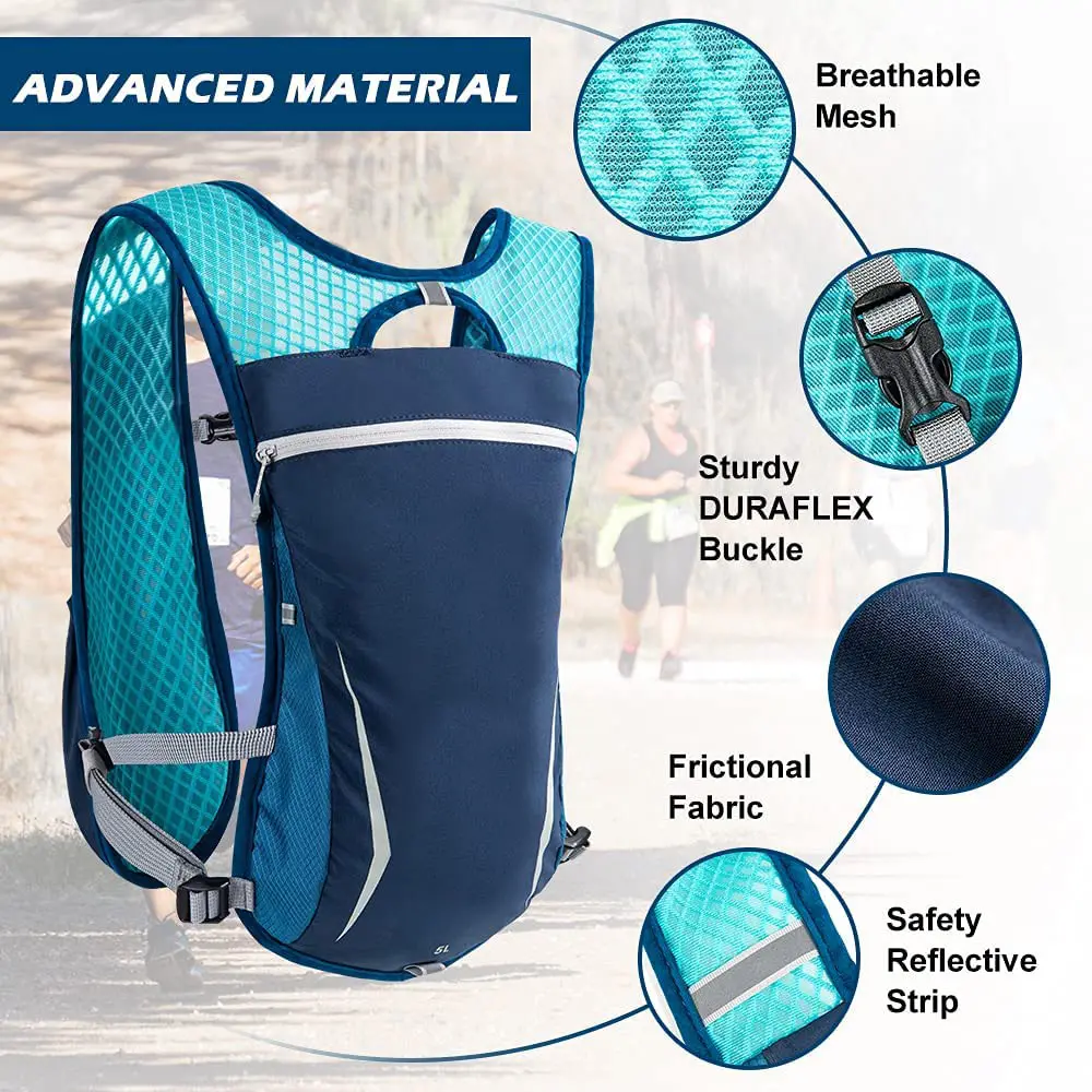 Running Backpacks Lightweight Hydration Pack Functional Running Vest 5.5L