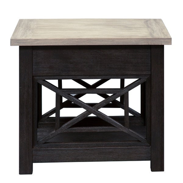 Heatherbrook Charcoal and Ash Drawer End Table