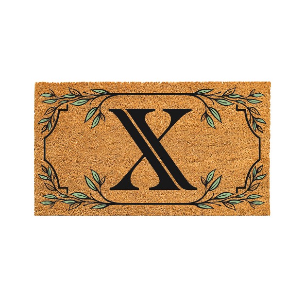 X 16 quot Monogram Coir Mat Letter quot x quot