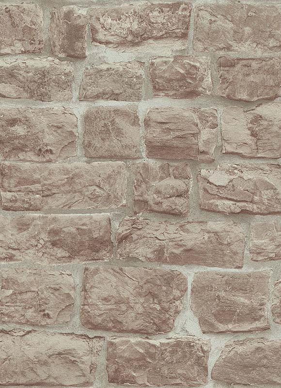 Briana Faux Brick Wallpaper in Beige and Brown design by BD Wall