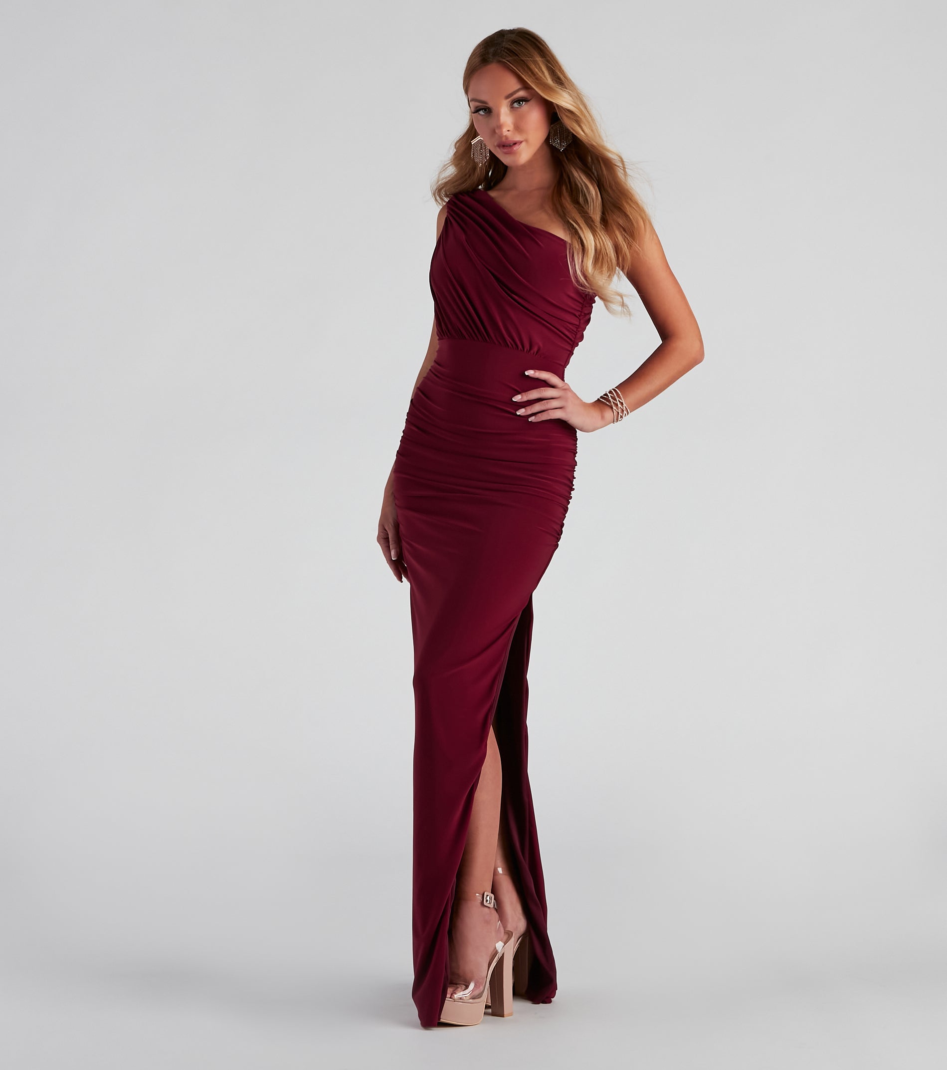 Adora Formal One-Shoulder Ruched Dress