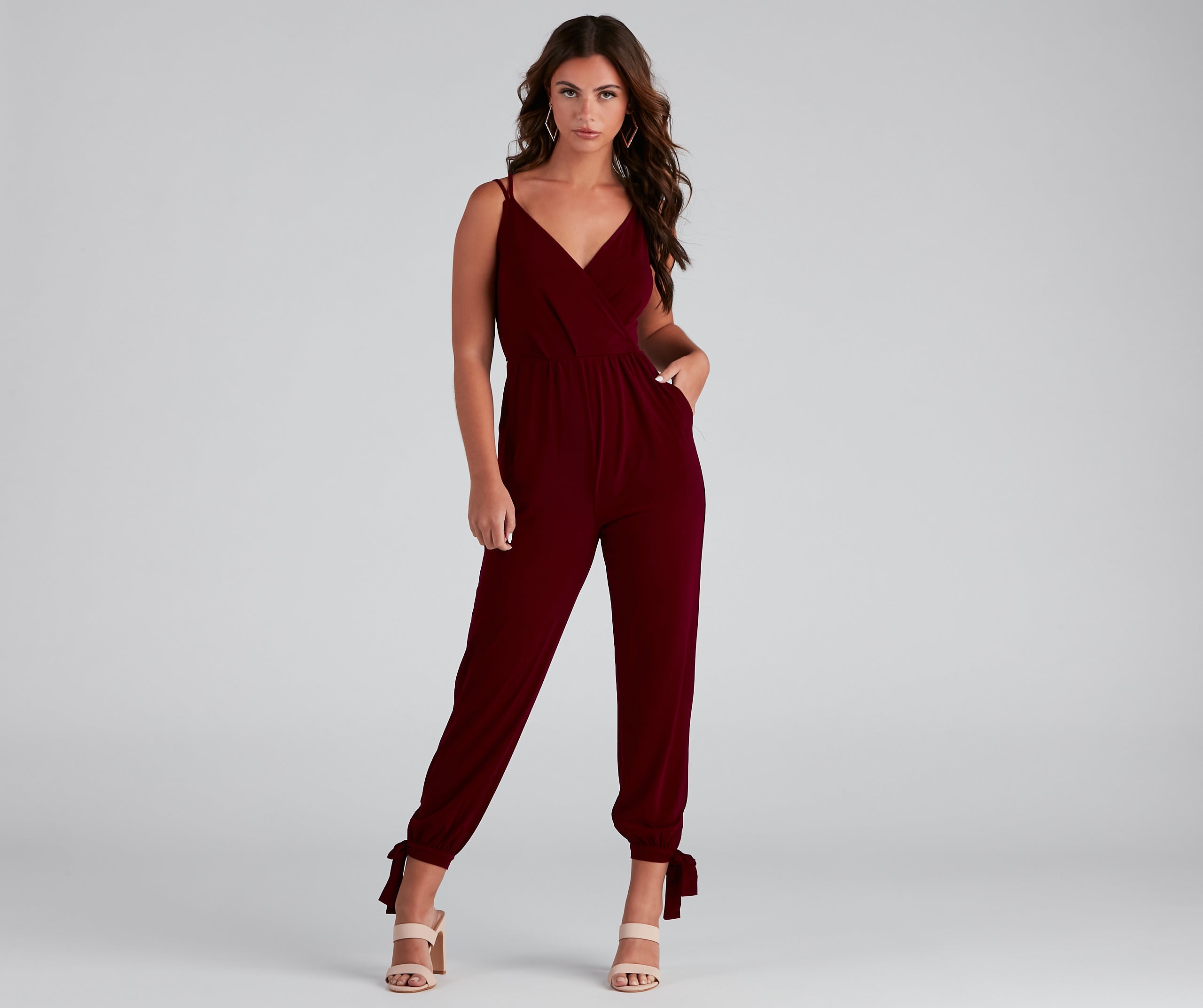 Chic Impressions Sleeveless Surplice Jumpsuit