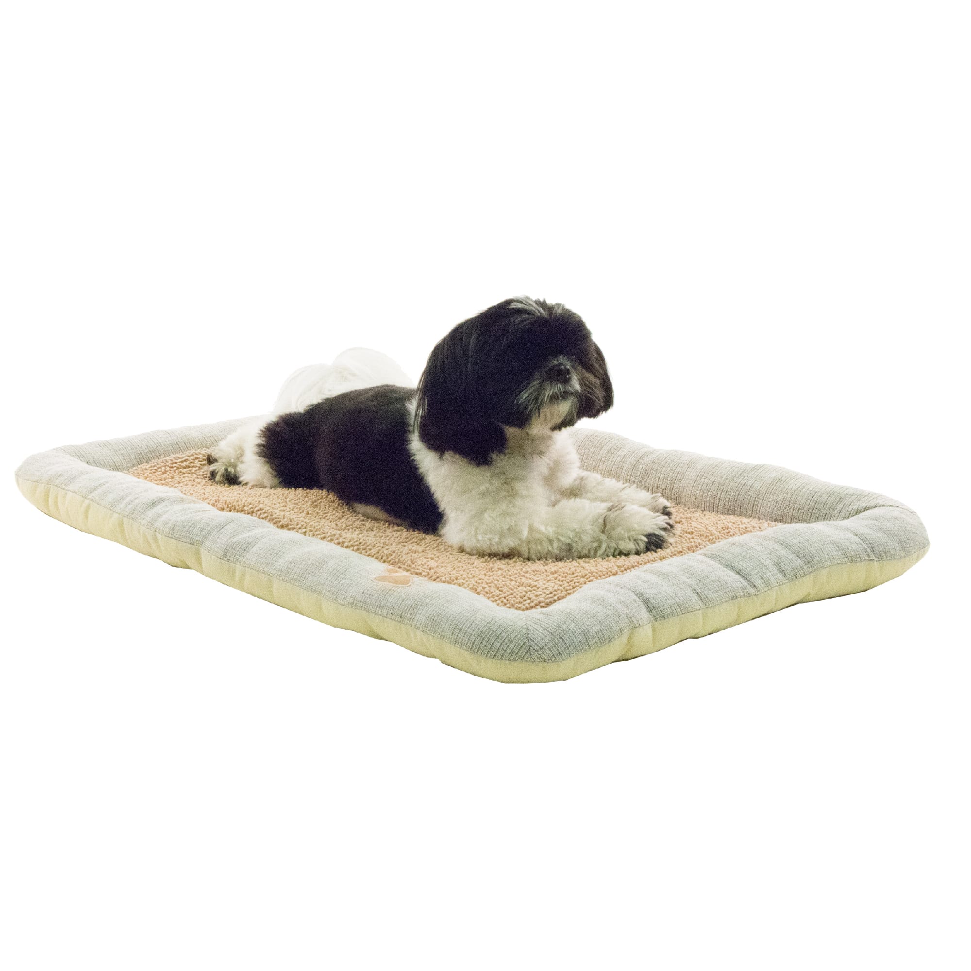 Pet Life Beige Nano-Silver Anti-Bacterial Neutral Carpentry Designer Dog Bed， 33.8