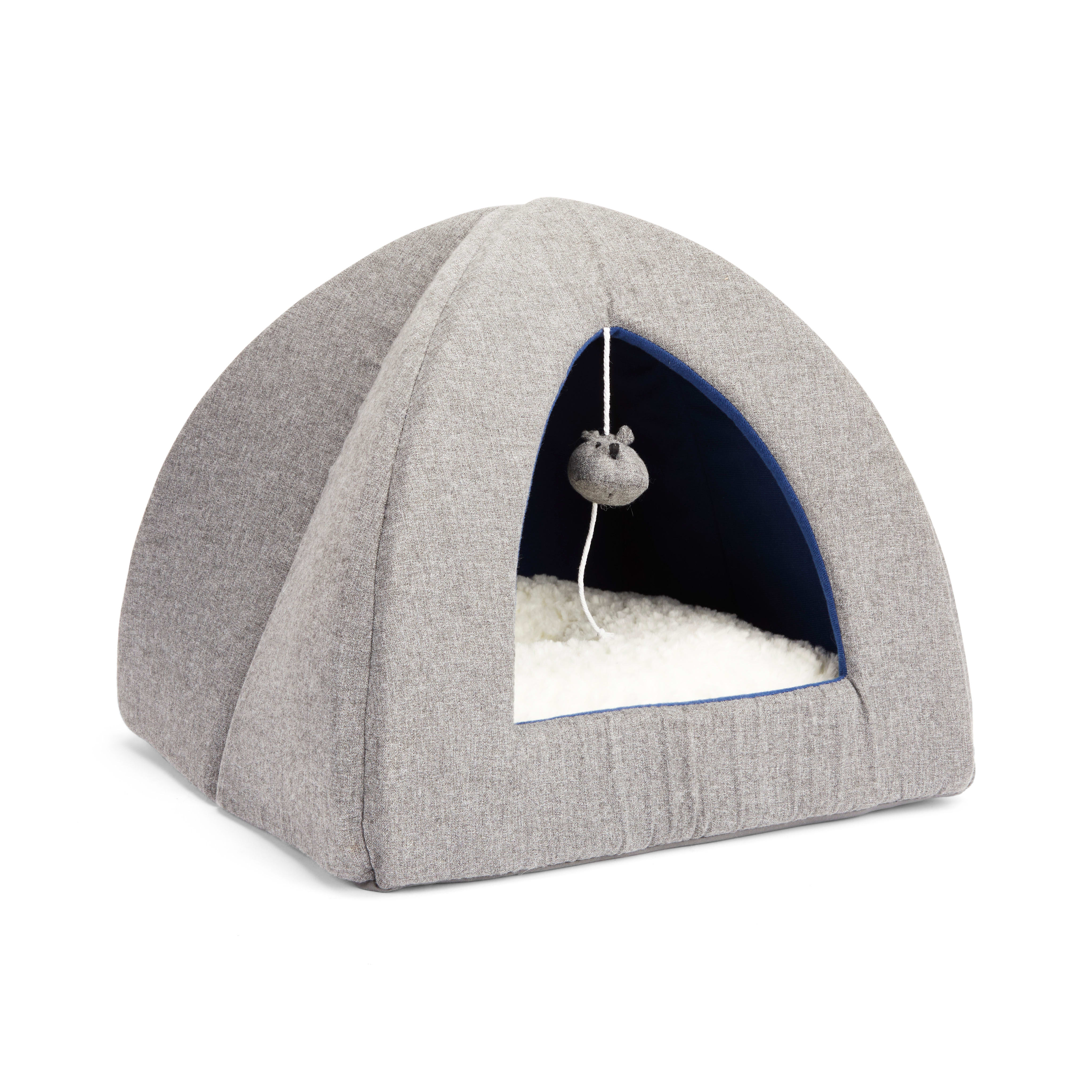 EveryYay Gray Snooze Fest Igloo Hooded Cat Bed， 16