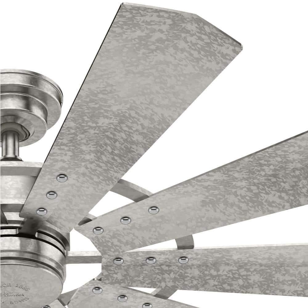 Hunter Crescent Falls 52 in IndoorOutdoor Galvanized Ceiling Fan with Wall Control