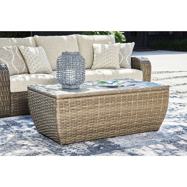 Signature Design by Ashley Sandy Bloom Brown Rectangular Outdoor Coffee Table