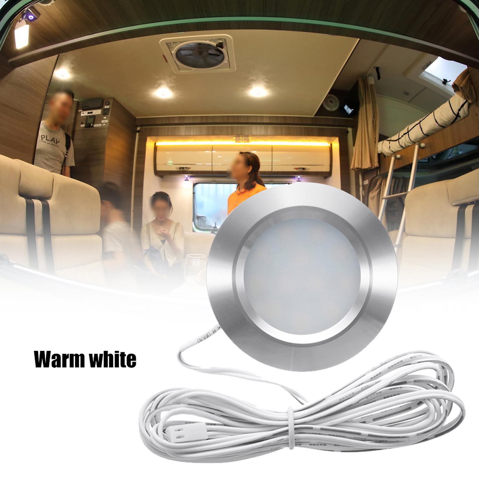 Recessed 12led Rv Boat Recessed Ceiling Light 12v Led Lights Round Shape Ultra-thin Camper Interior Lighting Small Downlight With Cable