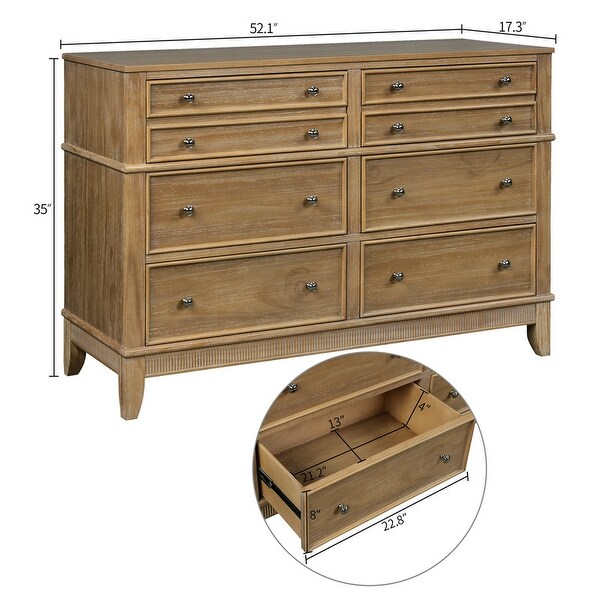 52L Hazel 6-Drawer Solid Wood Storage Cabinet Dresser - - 37176335