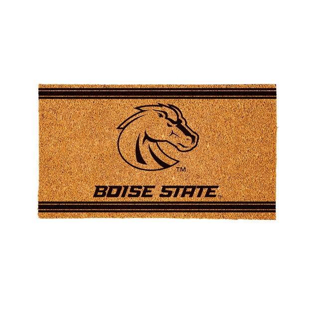 Evergreen Boise State University Logo Turf Mat Brown 28 X 16 Inches Indoor Outdoor Doormat