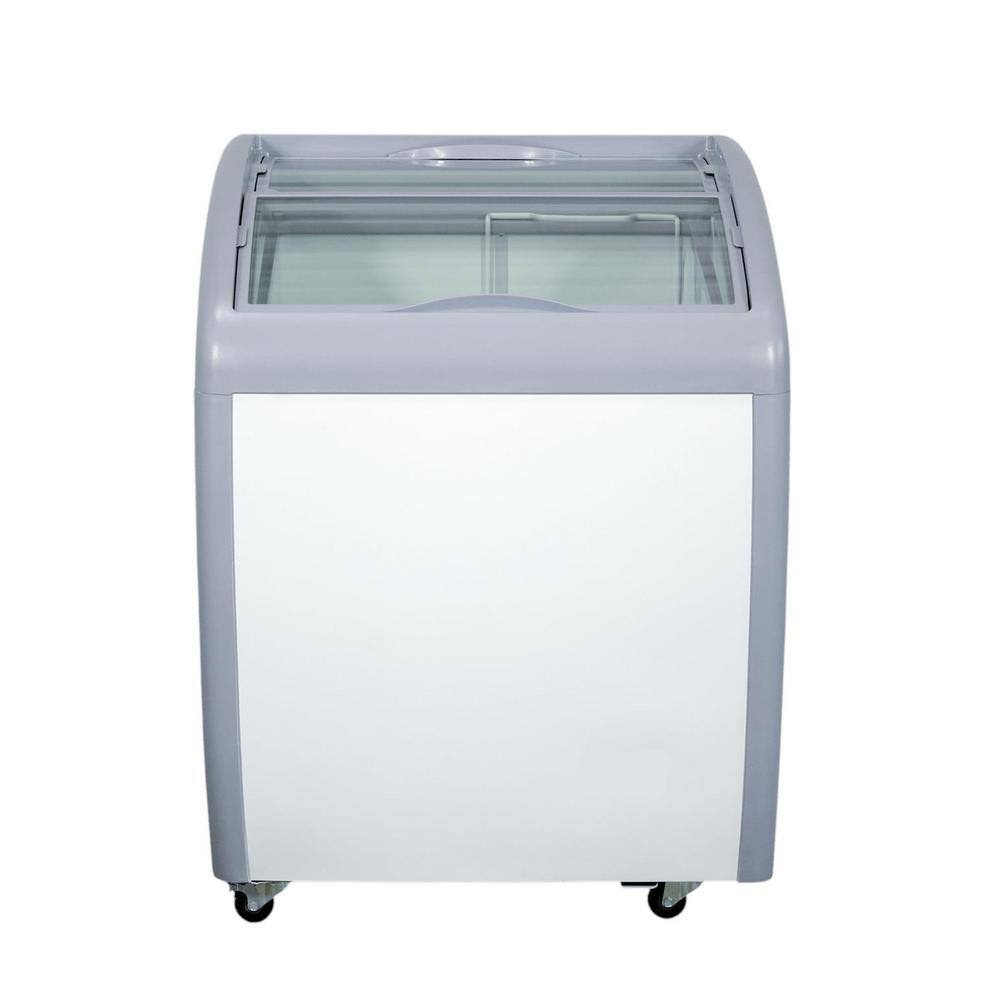 Ancaster Food Equipment 160 L. 5.6 cu. Ft. Capacity Glass Top Novelty Ice Cream Portable Freezer XS-160YX