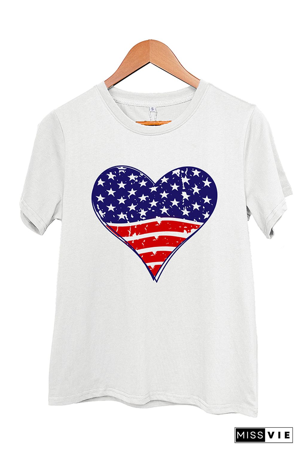 Patriotic Grunge Heart Graphic T-Shirt Wholesale