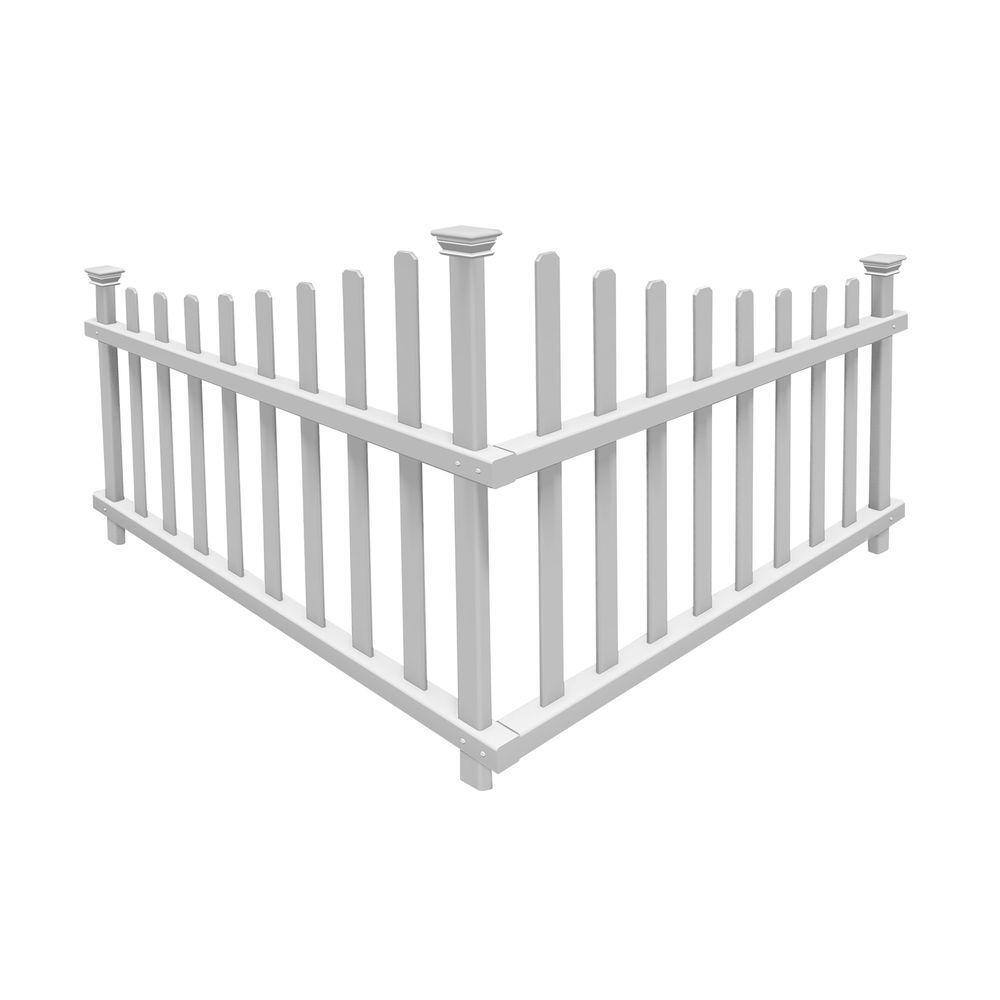 Zippity Outdoor Products 3.3 ft. x 2.5 ft. Ashley Corner Vinyl Fence Panel Kit ZP19007