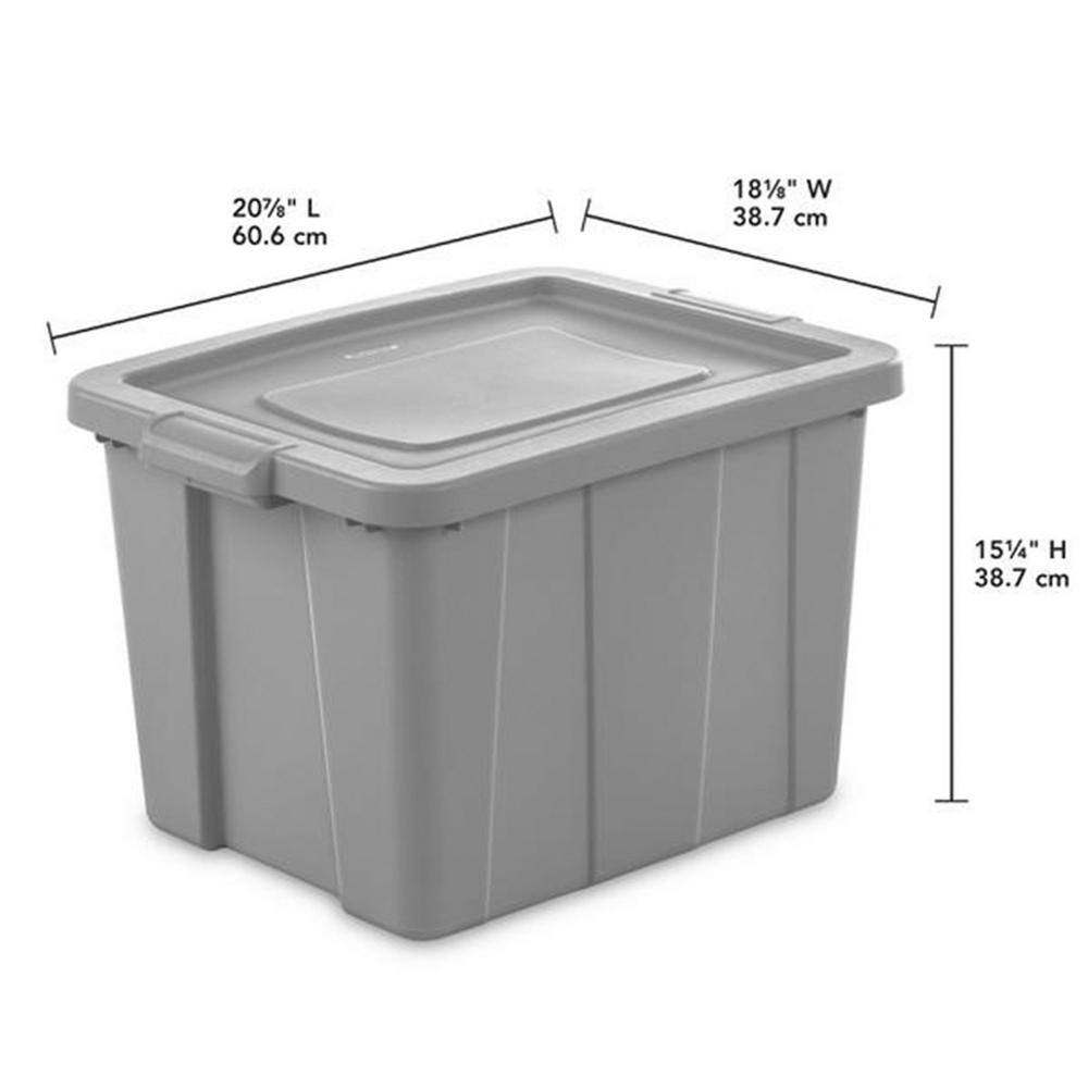 Sterilite Tuff1 18 Gal. Plastic Storage Tote Container Bin with Lid (6-Pack) 6 x 16786A06